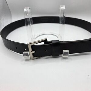 Structure Men Belt 36 Black Genuine Italian Leather Silver Buckle Made England